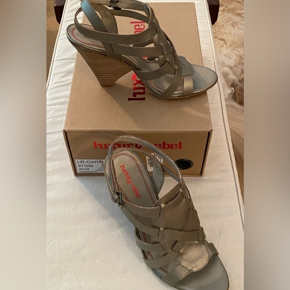 Luxury Rebel Leather Wedge Sandals - Picture 4 of 6